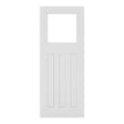 This is an image of Deanta Cambridge White Primed Clear Glazed Doors available to order from T.H. Wiggans Ironmongery in Kendal