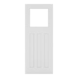 This is an image of Deanta Cambridge White Primed Clear Glazed Doors available to order from T.H. Wiggans Ironmongery in Kendal