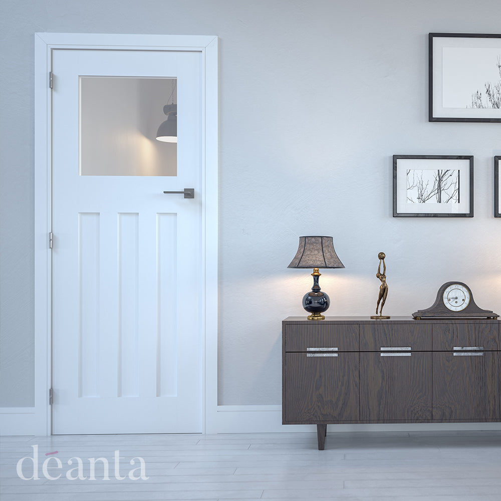 Deanta Cambridge White Primed Clear Glazed Doors