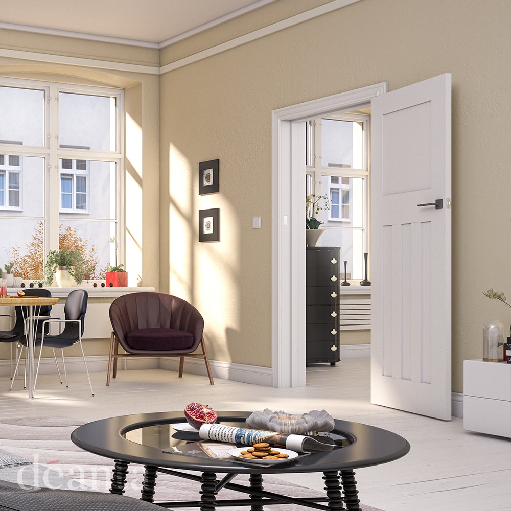 Deanta Cambridge White Primed Doors