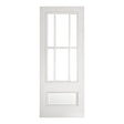 This is an image of Deanta Canterbury White Primed Bevelled Glaze Doors available to order from T.H. Wiggans Ironmongery in Kendal