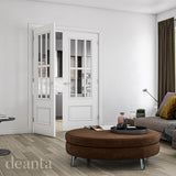 Deanta Canterbury White Primed Bevelled Glaze Doors