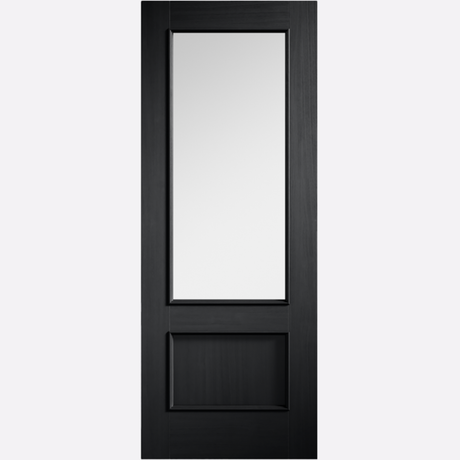 This is an image showing the LPD - Murcia Glazed Pre-finished Charcoal Black Doors Available to order from T.H. Wiggans Ironmongery in Kendal