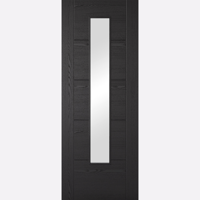 This is an image showing the LPD - Vancouver 1L Pre-finished Charcoal Black Doors Available to order from T.H. Wiggans Ironmongery in Kendal