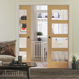 Deanta Coventry Unfinished Oak Clear Glazed Doors