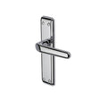 This is an image of a Heritage Brass - Door Handle Lever Latch Deco Design Polished Chrome Finish, dec3010-pc that is available to order from T.H Wiggans Ironmongery in Kendal.