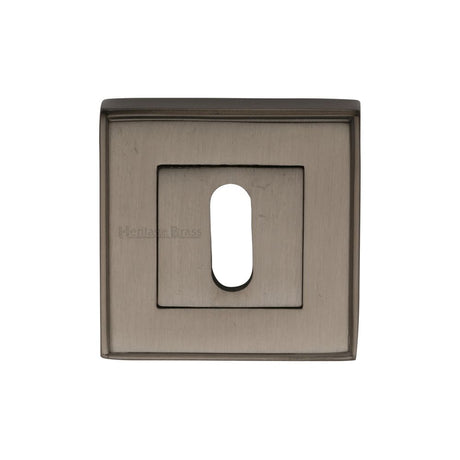 This is an image of a Heritage Brass - Key Escutcheon Square Matt Bronze Finish, dec7000-mb that is available to order from T.H Wiggans Ironmongery in Kendal.