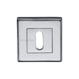 This is an image of a Heritage Brass - Key Escutcheon Square Polished Chrome Finish, dec7000-pc that is available to order from T.H Wiggans Ironmongery in Kendal.