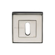 This is an image of a Heritage Brass - Key Escutcheon Square Polished Nickel Finish, dec7000-pnf that is available to order from T.H Wiggans Ironmongery in Kendal.