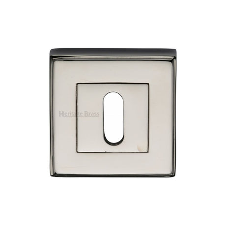 This is an image of a Heritage Brass - Key Escutcheon Square Polished Nickel Finish, dec7000-pnf that is available to order from T.H Wiggans Ironmongery in Kendal.