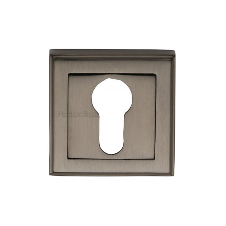 This is an image of a Heritage Brass - Euro Profile Cylinder Escutcheon Matt Bronze Finish, dec7020-mb that is available to order from T.H Wiggans Ironmongery in Kendal.