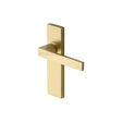 This is an image of a Heritage Brass - Door Handle Lever Latch Delta Design Satin Brass Finish, del6010-sb that is available to order from T.H Wiggans Ironmongery in Kendal.