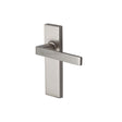 This is an image of a Heritage Brass - Door Handle Lever Latch Delta Design Satin Nickel Finish, del6010-sn that is available to order from T.H Wiggans Ironmongery in Kendal.