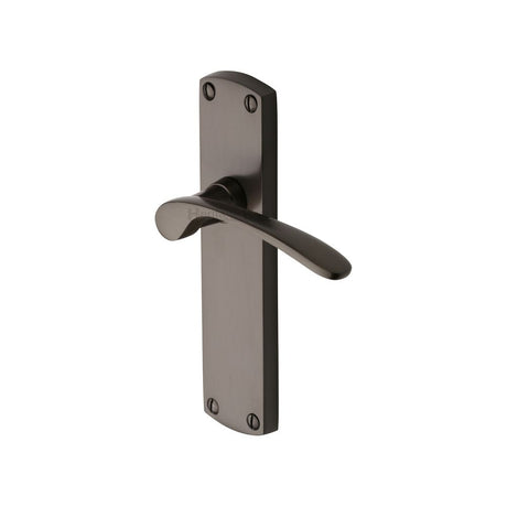 This is an image of a Heritage Brass - Door Handle Lever Latch Diplomat Design Matt Bronze Finish, dip7810-mb that is available to order from T.H Wiggans Ironmongery in Kendal.
