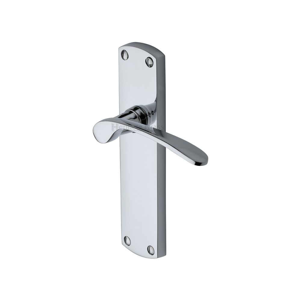This is an image of a Heritage Brass - Door Handle Lever Latch Diplomat Design Polished Chrome Finish, dip7810-pc that is available to order from T.H Wiggans Ironmongery in Kendal.