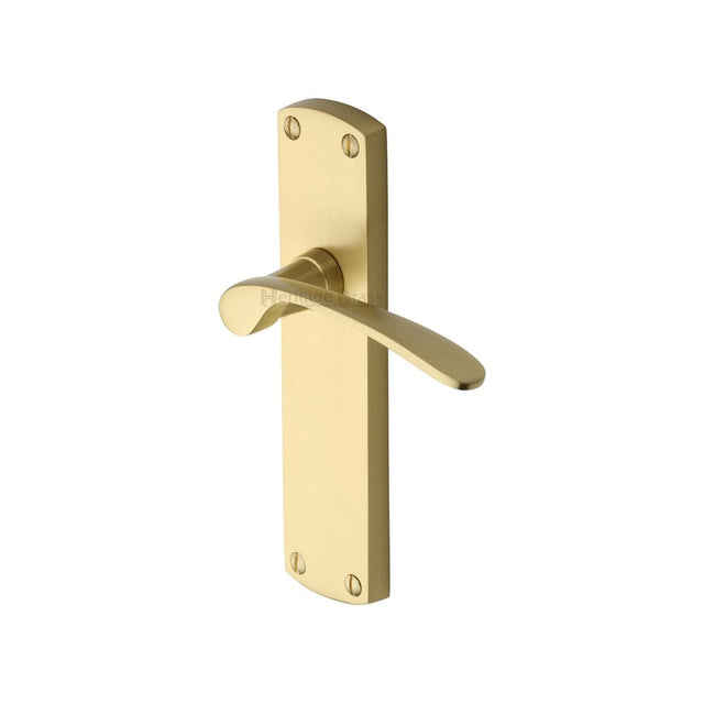 This is an image of a Heritage Brass - Door Handle Lever Latch Diplomat Design Satin Brass Finish, dip7810-sb that is available to order from T.H Wiggans Ironmongery in Kendal.