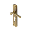 This is an image of a Heritage Brass - Door Handle for Euro Profile Plate Diplomat Design Antique Brass F, dip7848-at that is available to order from T.H Wiggans Ironmongery in Kendal.