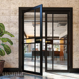 Deanta Dalston Black Prefinished Clear Glazed Doors