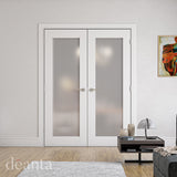 Deanta Denver White Primed Frosted Glaze Doors