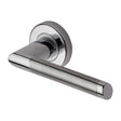 This is an image of a Heritage Brass - Door Handle Lever Latch on Round Rose Ellipse Design Apollo Fin, ell4242-ap that is available to order from T.H Wiggans Ironmongery in Kendal.