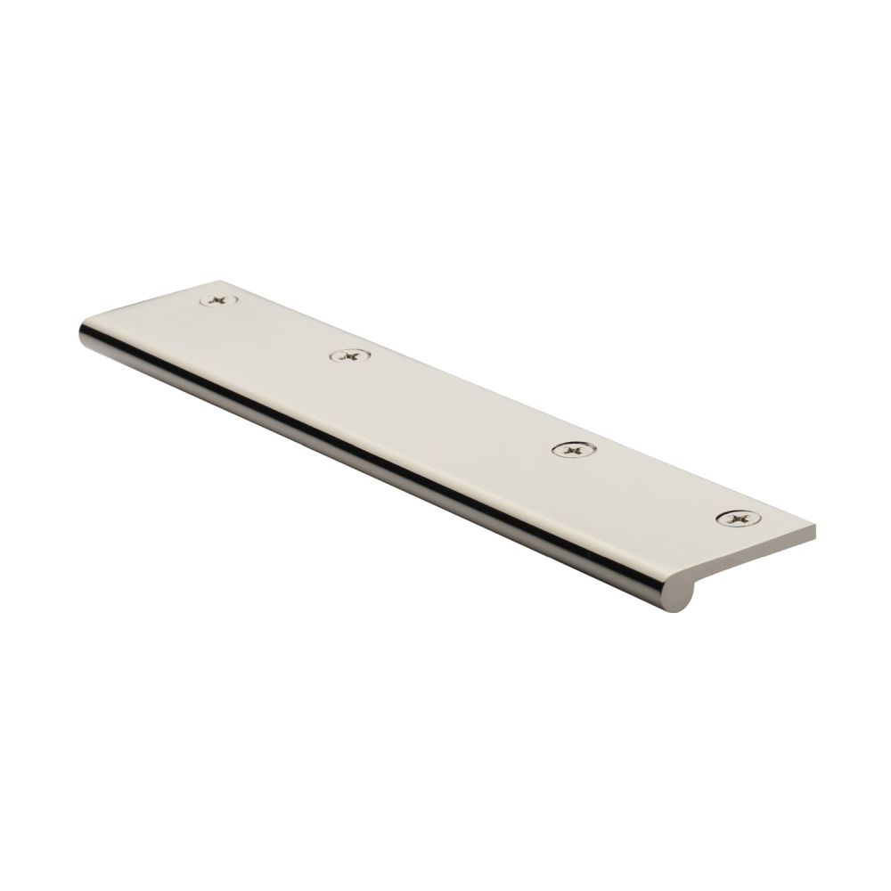 This is an image of a Heritage Brass - EP Edge Pull Cabinet Handle 200mm Polished Nickel Finish, ep200-38-pnf that is available to order from T.H Wiggans Ironmongery in Kendal.