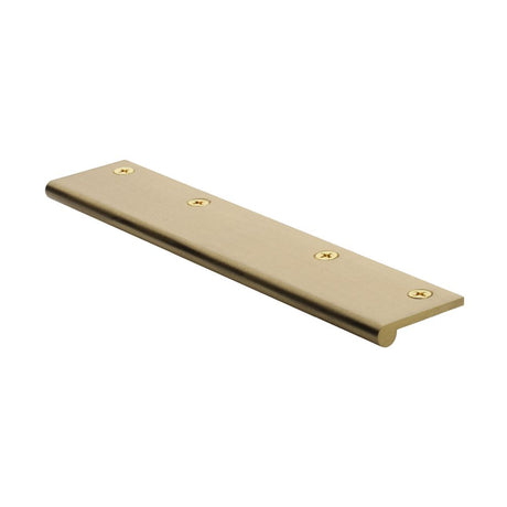 This is an image of a Heritage Brass - EP Edge Pull Cabinet Handle 200mm Satin Brass Finish, ep200-38-sb that is available to order from T.H Wiggans Ironmongery in Kendal.