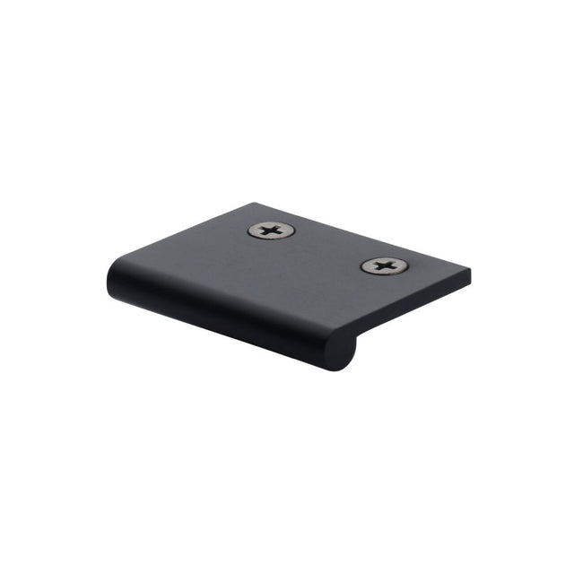 This is an image of a Heritage Brass - EP Edge Pull Cabinet Handle 50mm Matt Black Finish, ep50-38-bkmt that is available to order from T.H Wiggans Ironmongery in Kendal.