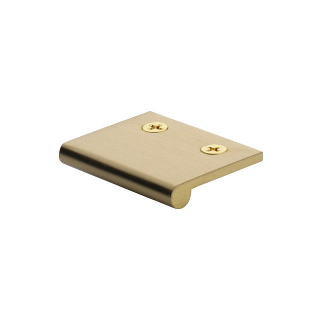 This is an image of a Heritage Brass - EP Edge Pull Cabinet Handle 50mm Satin Brass Finish, ep50-38-sb that is available to order from T.H Wiggans Ironmongery in Kendal.