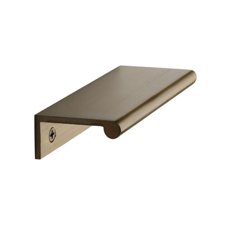 This is an image of a Heritage Brass - EPR Edge Pull Cabinet Handle 100mm Antique Brass Finish, epr100-40-at that is available to order from T.H Wiggans Ironmongery in Kendal.