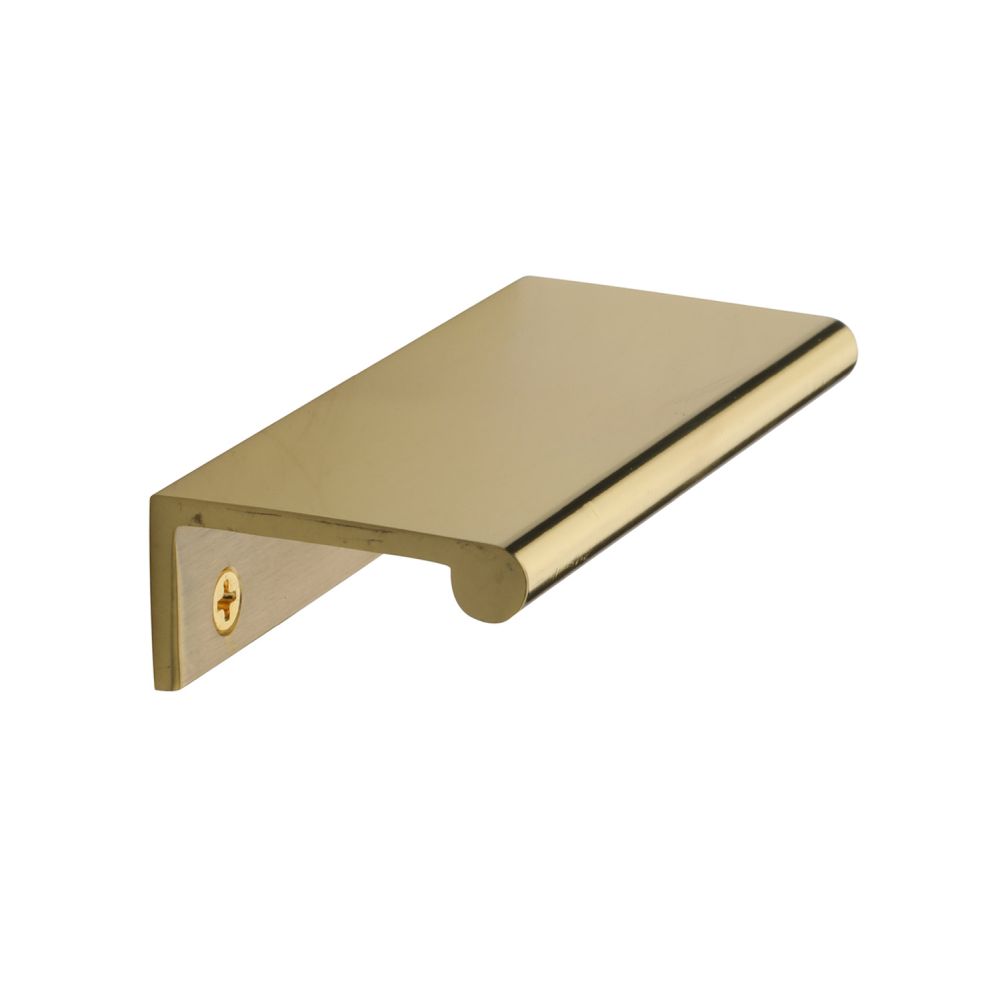 This is an image of a Heritage Brass - EPR Edge Pull Cabinet Handle 100mm Polished Brass Finish, epr100-40-pb that is available to order from T.H Wiggans Ironmongery in Kendal.