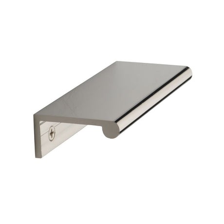 This is an image of a Heritage Brass - EPR Edge Pull Cabinet Handle 100mm Polished Nickel Finish, epr100-40-pnf that is available to order from T.H Wiggans Ironmongery in Kendal.