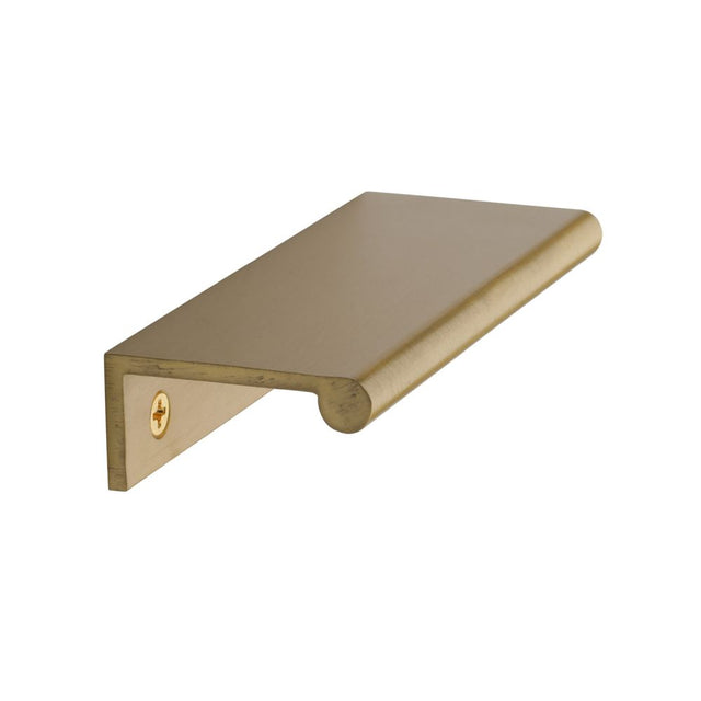 This is an image of a Heritage Brass - EPR Edge Pull Cabinet Handle 100mm Satin Brass Finish, epr100-40-sb that is available to order from T.H Wiggans Ironmongery in Kendal.