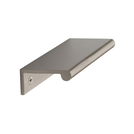 This is an image of a Heritage Brass - EPR Edge Pull Cabinet Handle 100mm Satin Nickel Finish, epr100-40-sn that is available to order from T.H Wiggans Ironmongery in Kendal.