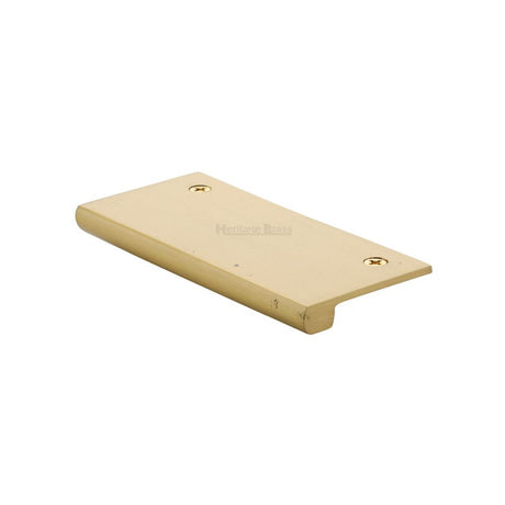 This is an image of a Heritage Brass - EPT Edge Pull Cabinet Handle 100mm Satin Brass Finish, ept100-38-sb that is available to order from T.H Wiggans Ironmongery in Kendal.