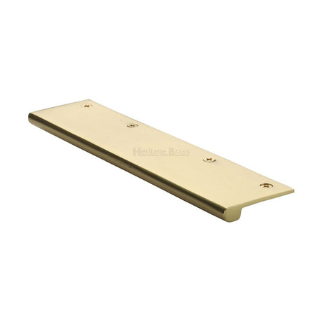 This is an image of a Heritage Brass - EPT Edge Pull Cabinet Handle 200mm Polished Brass Finish, ept200-38-pb that is available to order from T.H Wiggans Ironmongery in Kendal.