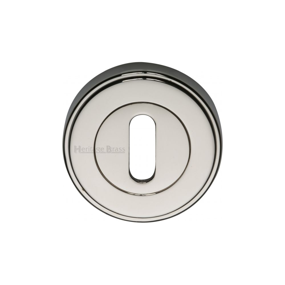 This is an image of a Heritage Brass - Key Escutcheon Polished Nickel Finish, erd7000-pnf that is available to order from T.H Wiggans Ironmongery in Kendal.