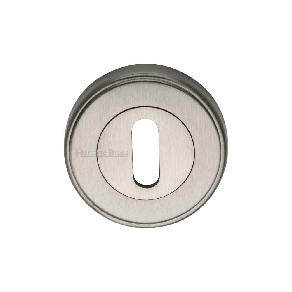 This is an image of a Heritage Brass - Key Escutcheon Satin Nickel Finish, erd7000-sn that is available to order from T.H Wiggans Ironmongery in Kendal.
