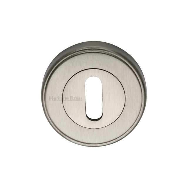 This is an image of a Heritage Brass - Key Escutcheon Satin Nickel Finish, erd7000-sn that is available to order from T.H Wiggans Ironmongery in Kendal.