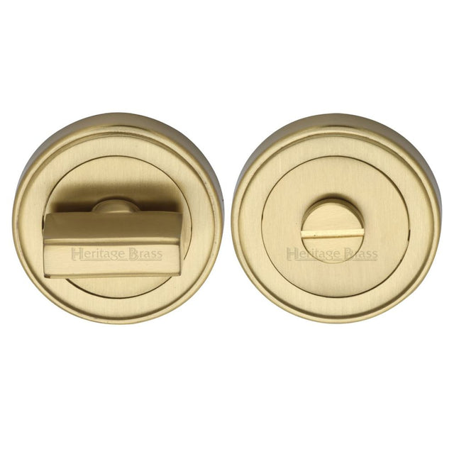 This is an image of a Heritage Brass - Round Turn & Release Cylinder with stepped edge Satin, erd7030-sb that is available to order from T.H Wiggans Ironmongery in Kendal.