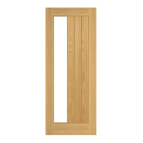 This is an image of Deanta Ely Prefinished Oak Clear Glazed 1SL Doors available to order from T.H. Wiggans Ironmongery in Kendal