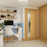 Deanta Ely Prefinished Oak Clear Glazed 1SL Doors