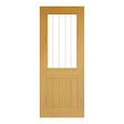 This is an image of Deanta Ely Unfinished Oak 2 Panel Clear Glazed Doors available to order from T.H. Wiggans Ironmongery in Kendal