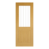 This is an image of Deanta Ely Prefinished Oak 2 Panel Clear Glazed Doors available to order from T.H. Wiggans Ironmongery in Kendal