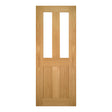 This is an image of Deanta Eton Unfinished Oak Clear Glazed Doors available to order from T.H. Wiggans Ironmongery in Kendal