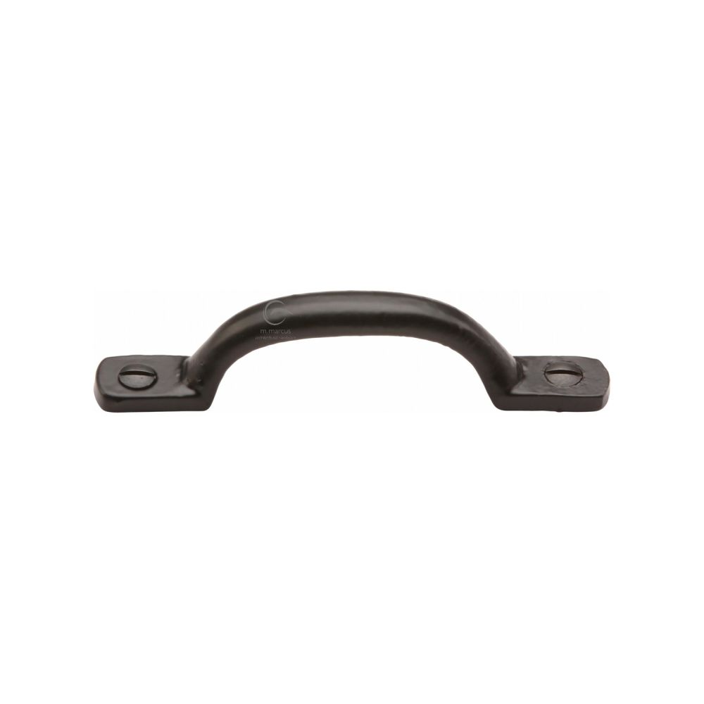 This is an image of a M.Marcus - Black Iron Rustic Cabinet Pull Russell Design 102mm, fb1090-102 that is available to order from T.H Wiggans Ironmongery in Kendal.