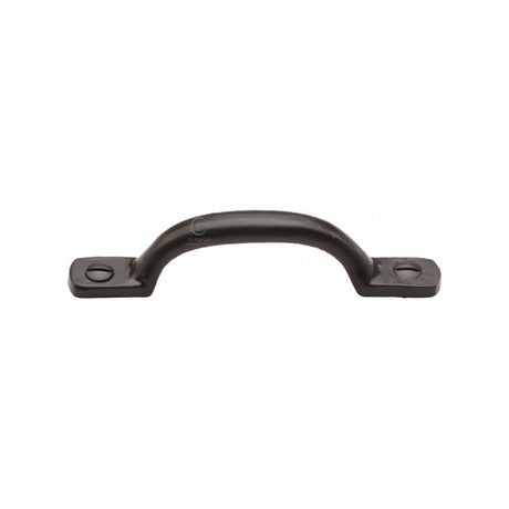 This is an image of a M.Marcus - Black Iron Rustic Cabinet Pull Russell Design 102mm, fb1090-102 that is available to order from T.H Wiggans Ironmongery in Kendal.