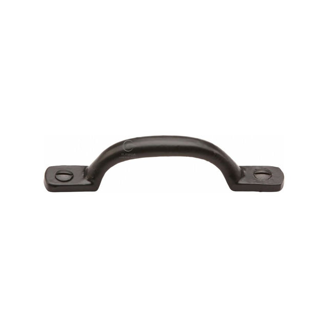 This is an image of a M.Marcus - Black Iron Rustic Cabinet Pull Russell Design 102mm, fb1090-102 that is available to order from T.H Wiggans Ironmongery in Kendal.