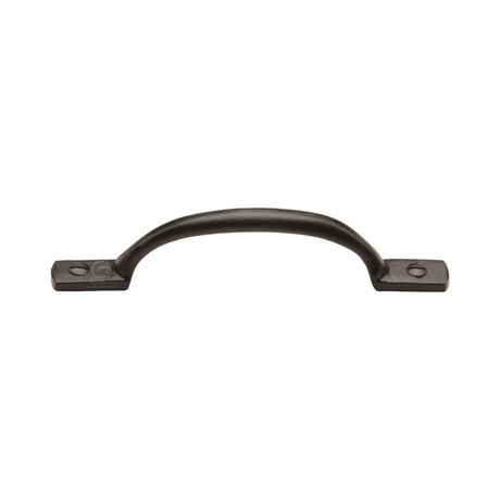 This is an image of a M.Marcus - Black Iron Rustic Cabinet Pull Russell Design 152mm, fb1090-152 that is available to order from T.H Wiggans Ironmongery in Kendal.