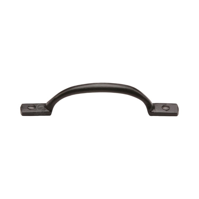 This is an image of a M.Marcus - Black Iron Rustic Cabinet Pull Russell Design 152mm, fb1090-152 that is available to order from T.H Wiggans Ironmongery in Kendal.