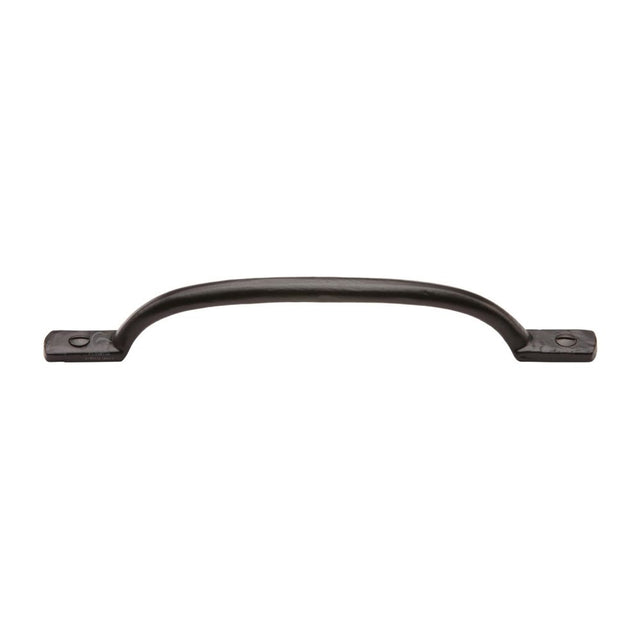 This is an image of a M.Marcus - Black Iron Rustic Cabinet Pull Russell Design 203mm, fb1090-203 that is available to order from T.H Wiggans Ironmongery in Kendal.